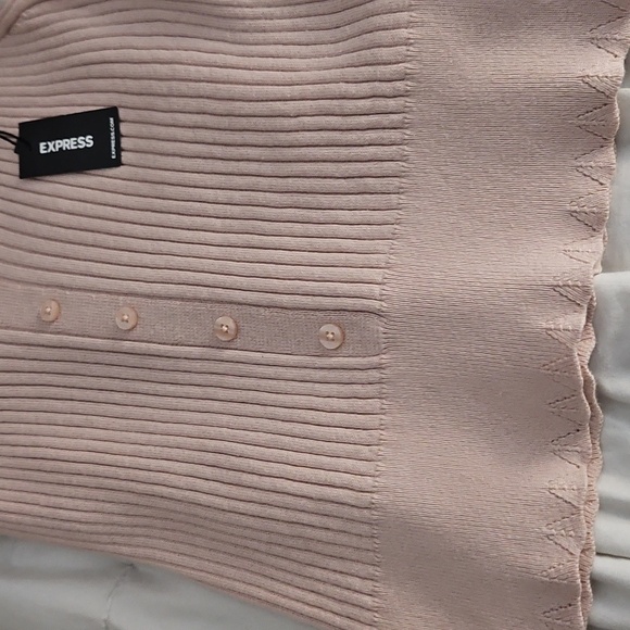 Express Blush Ribbed Tank Top - Picture 4 of 5